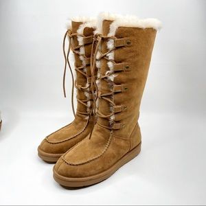 UGG Appalachian Tall Suede Lace Up Boots Size 9 Chestnut